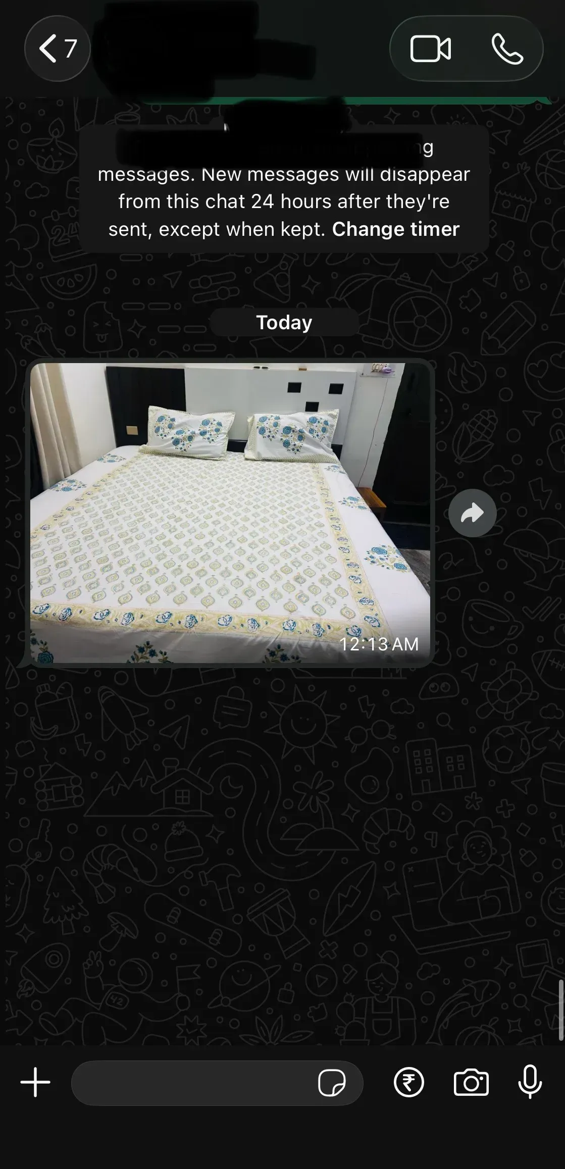 Customer bedsheet photo